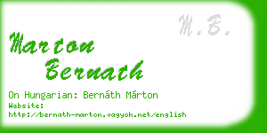 marton bernath business card