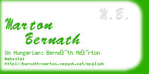 marton bernath business card
